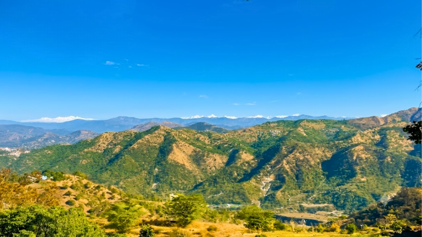 View of the Himalayan range from Ameya Resorts